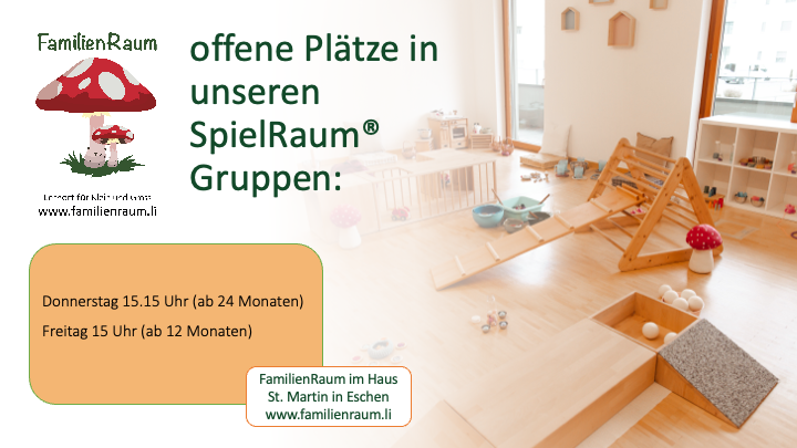 Flyer offene Plätze im SpielRaum 3.Quartal26